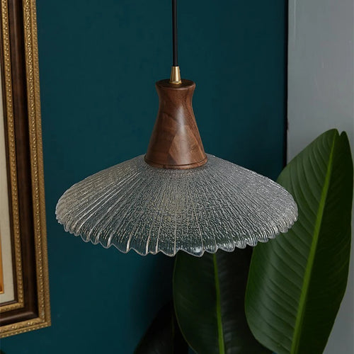 lustre suspension en laiton et verre pour décoration intérieure - vue 4 sur 8