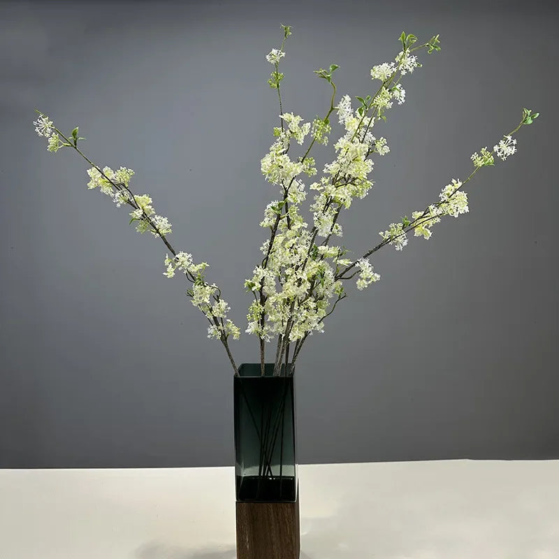 décoration de table en fleurs artificielles et saule neige - vue 1 sur 10