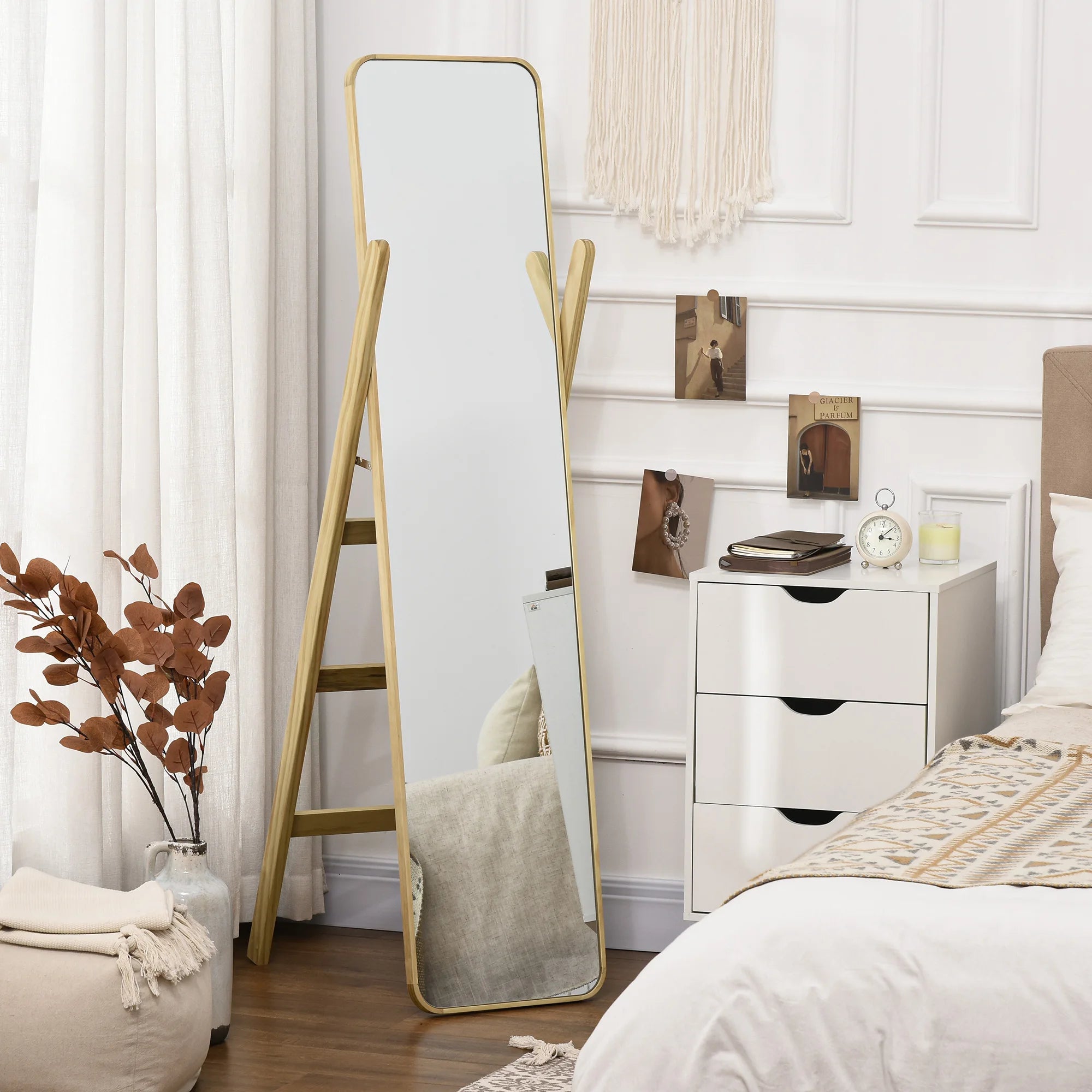 miroir sur pied en bois avec support élégant pour intérieur - vue 3 sur 7