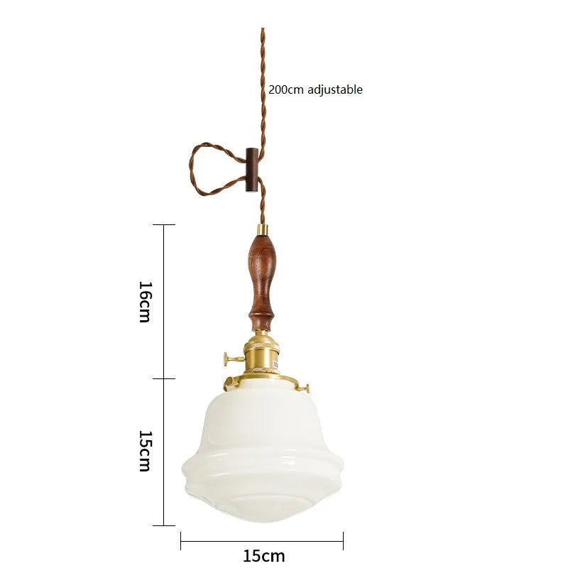 suspension led en verre avec prise en cuivre nordique moderne - vue 21 sur 28
