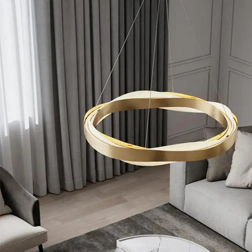 lustre moderne en acier led avec suspension en acrylique - vue 2 sur 18
