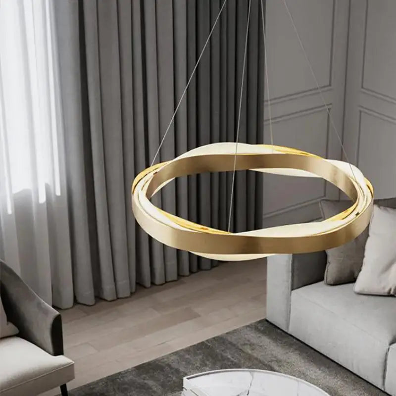lustre moderne en acier led avec suspension en acrylique - vue 2 sur 18