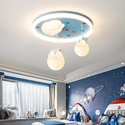lustre led pour enfants avec motif ours et lapin - vue 3 sur 9