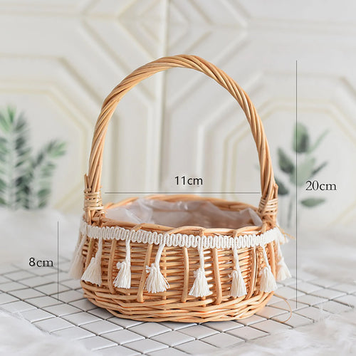 panier à fleurs mariage avec nœud papillon grande capacité polyvalent - vue 11 sur 16
