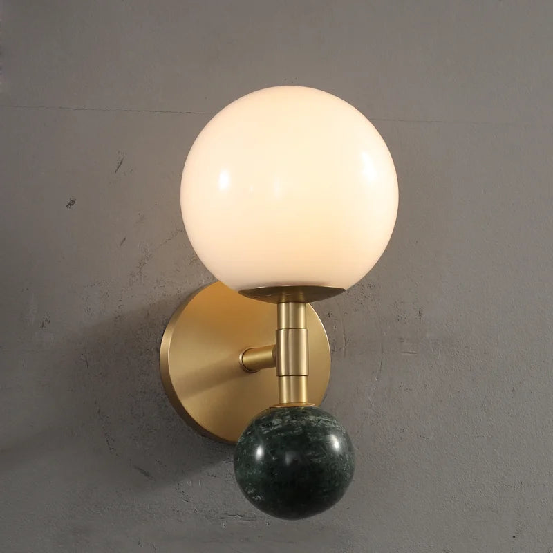 applique murale moderne en cuivre et marbre design créatif luxe - vue 4 sur 6