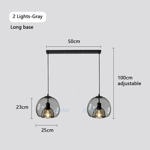 lustre moderne en verre pour éclairage intérieur suspendu - vue 9 sur 16