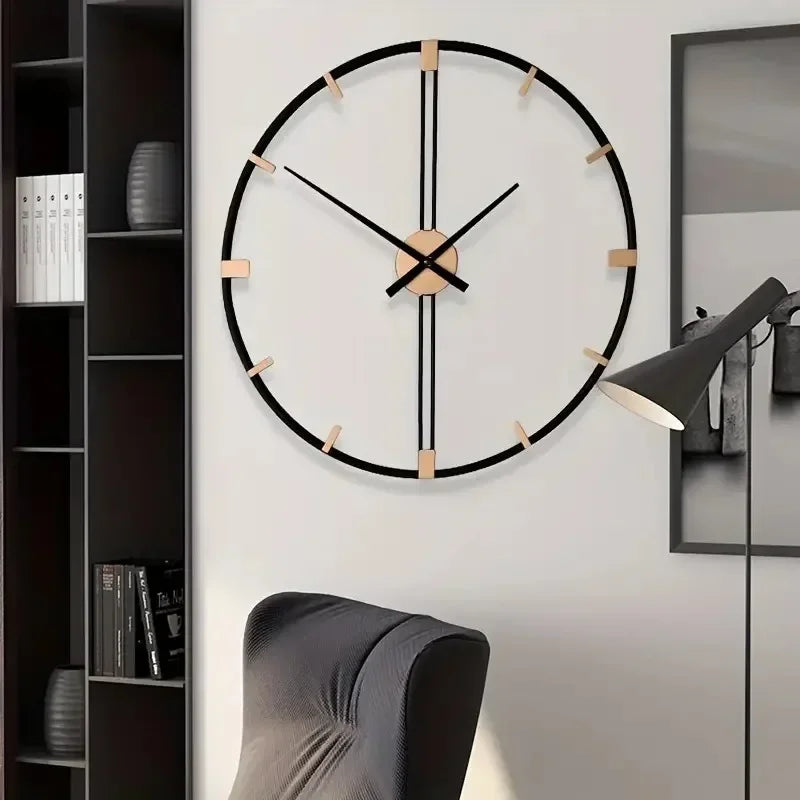 horloge murale nordique en métal design silencieux pour décoration moderne - vue 3 sur 6