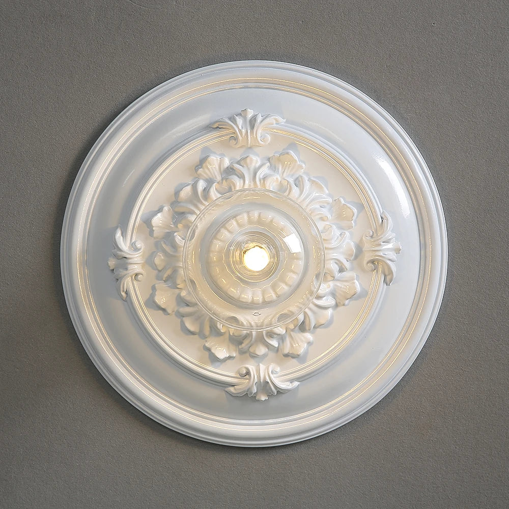 applique murale ronde vintage sculptée design française - vue 3 sur 8