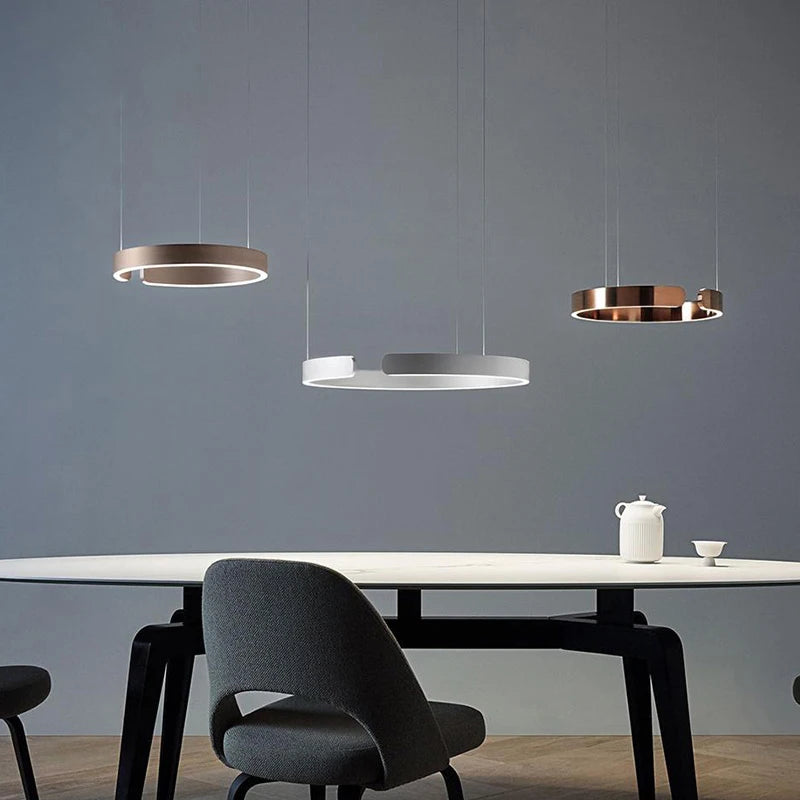 Lustre anneau LED plafond moderne lustre salle à manger Table à manger éclairage plafond lustre éclairage décoration de la maison - vue 1 sur 18
