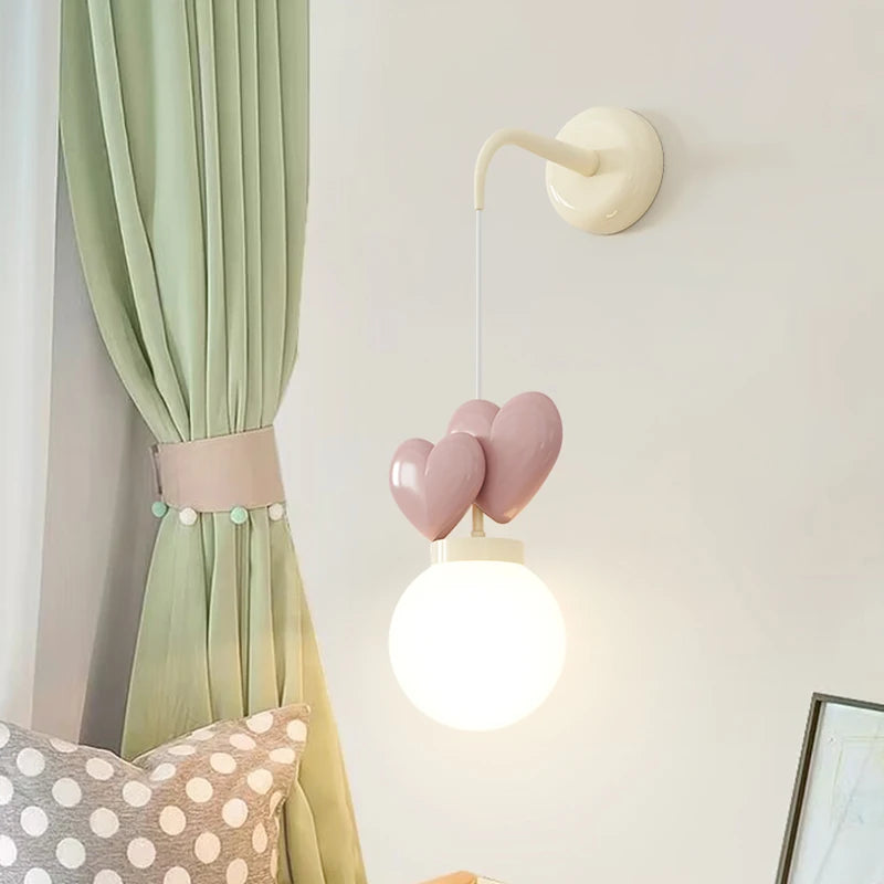 Children's Room Hanging Wall Light Purple Red Pink Love Wall Lamp for Nursery School Kids Baby Room Decorative Night Lamps E27 - vue 4 sur 11