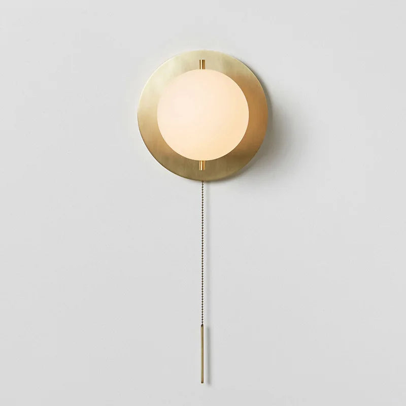 Light Luxury All Copper Wall Lamp, Post-modern Villa, Minimalist Living Room, Background Wall, Creative Bedroom, Bedside Lamp - vue 1 sur 7