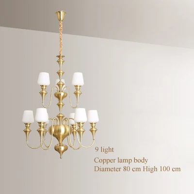 lustre à led en cuivre noir pour décoration d'hôtel élégant - vue 18 sur 22
