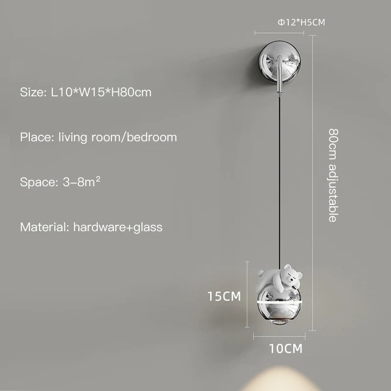 lustre moderne led design astronaute petites suspension - vue 11 sur 18