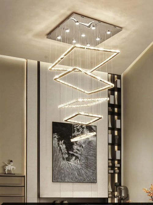 lustre à led minimaliste moderne en cristal design élégant - vue 2 sur 11
