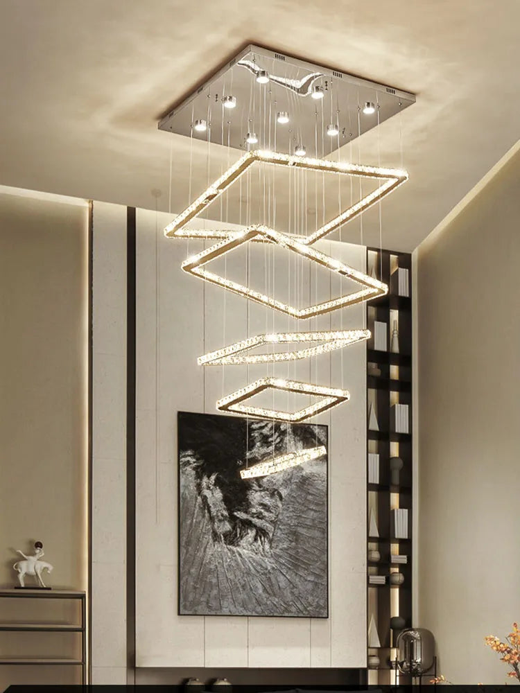 lustre à led minimaliste moderne en cristal design élégant - vue 2 sur 11
