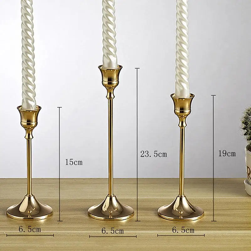 kit de bougeoirs en laiton doré pour décorations festives - vue 6 sur 26