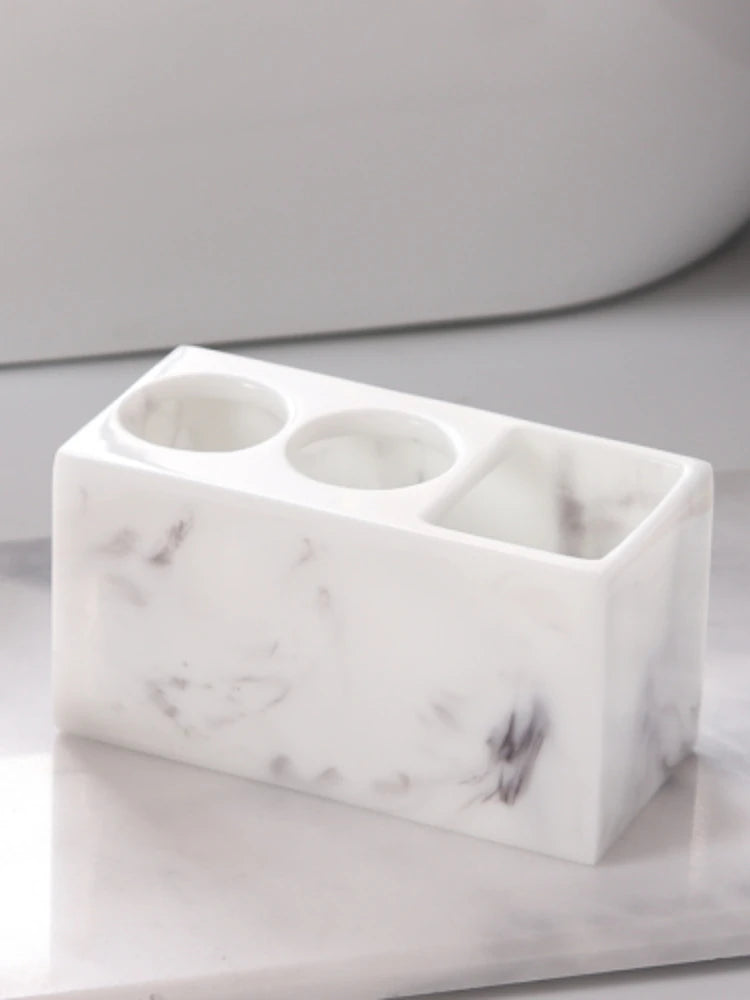 support brosse à dents créatif en résine marbrée multifonction - vue 6 sur 7
