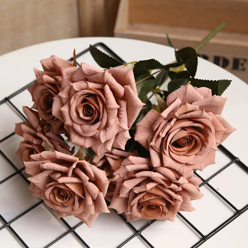 bouquet de roses artificielles pour décoration intérieure et extérieure - vue 10 sur 14