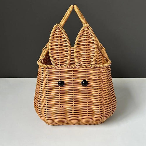 panier de pâques en osier artisanal pour décoration et pique-nique - vue 4 sur 7