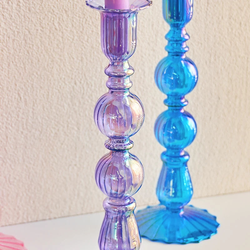 bougeoir conique en verre pour décoration festive et bureau - vue 5 sur 12