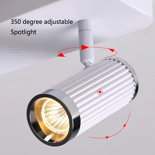 Surface Mount Cloakroom Ceiling Lamps 350 Degree Adjustable LED Spotlight Living Room Aisle Hallway Stair Ceiling Light White - vue 7 sur 14