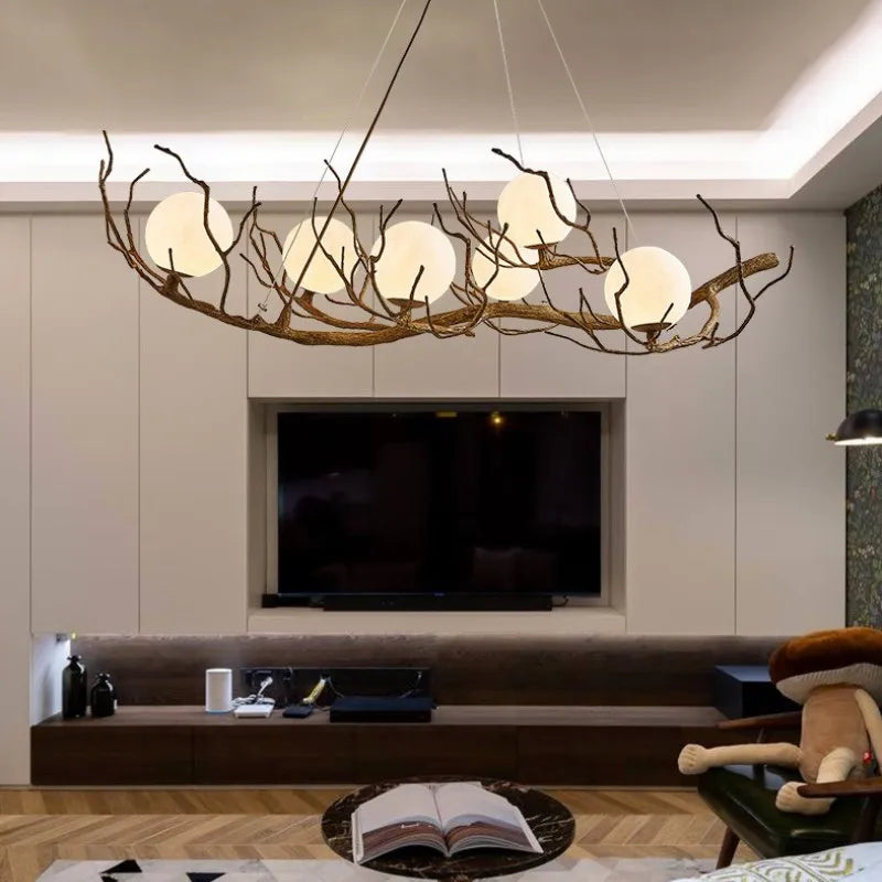 lustre rétro nordique style wabi-sabi personnalisé pour restaurant et boutique - vue 5 sur 14