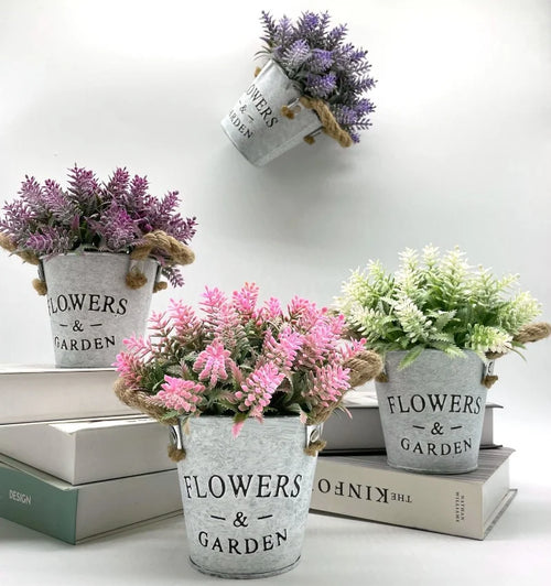 plante artificielle eucalyptus lavande en pot pour décoration intérieure - vue 5 sur 10