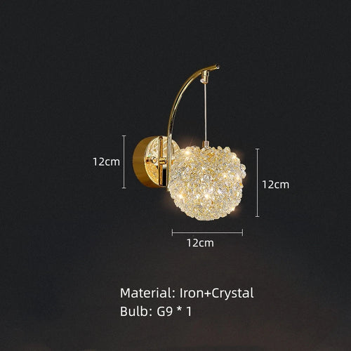 applique murale en cristal et métal doré design élégant pour intérieur moderne - vue 10 sur 10