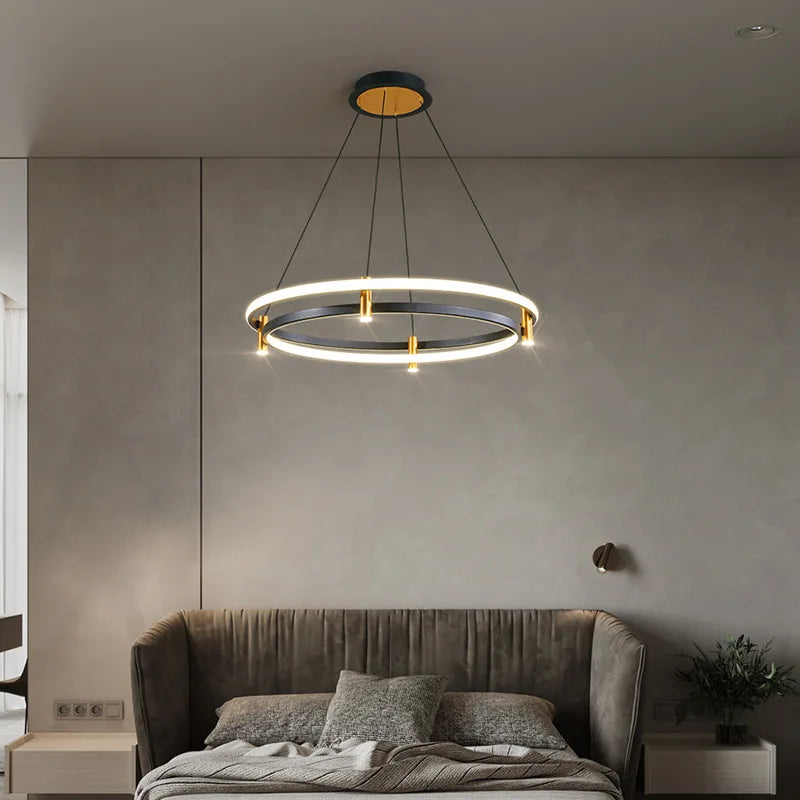 lustre led nordique anneau décoratif pour maison - vue 3 sur 7