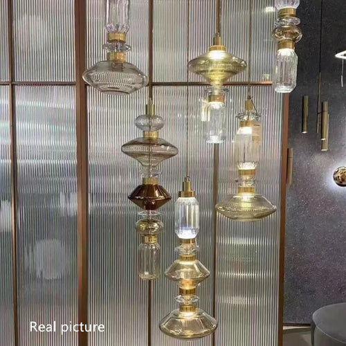 suspension design italienne en verre pour intérieur élégant - vue 3 sur 12