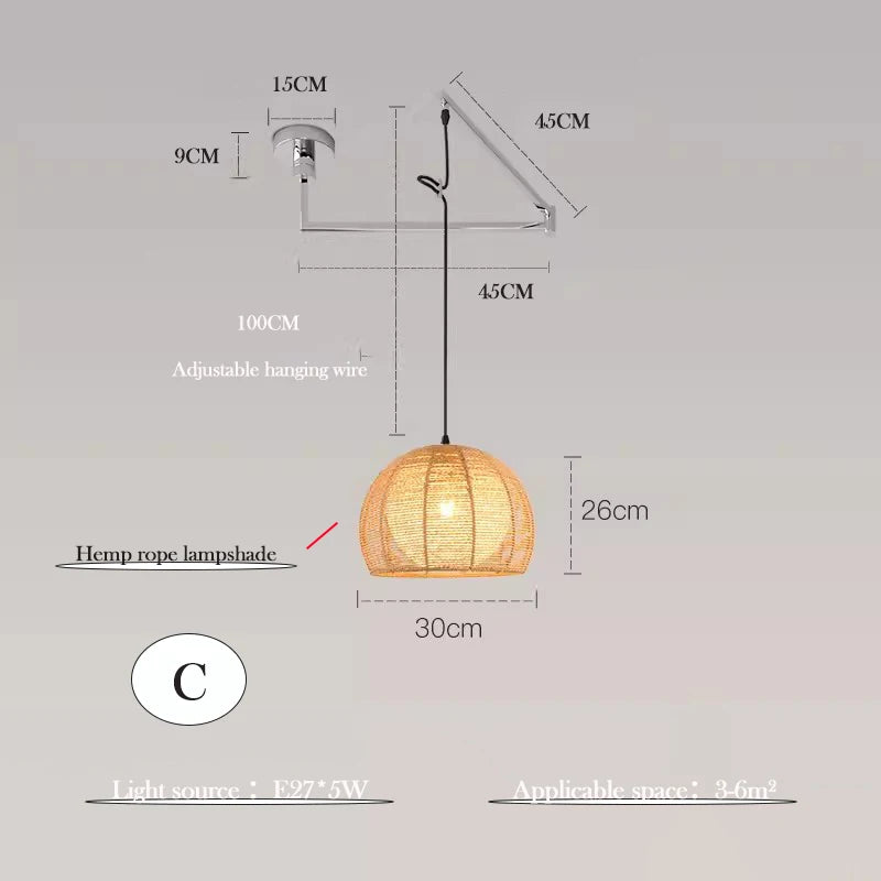 lustre minimaliste extensible rotatif avec bras pivotant pliable - vue 11 sur 13
