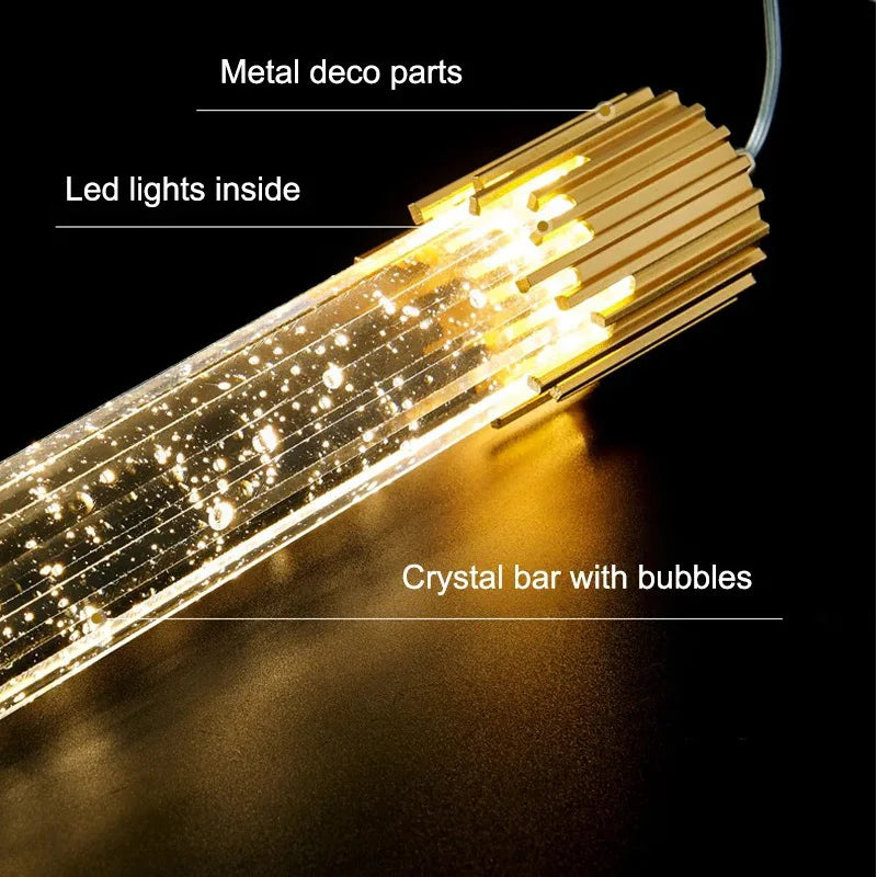 lustre en cristal led moderne pour hôtel et bar créatif - vue 6 sur 22