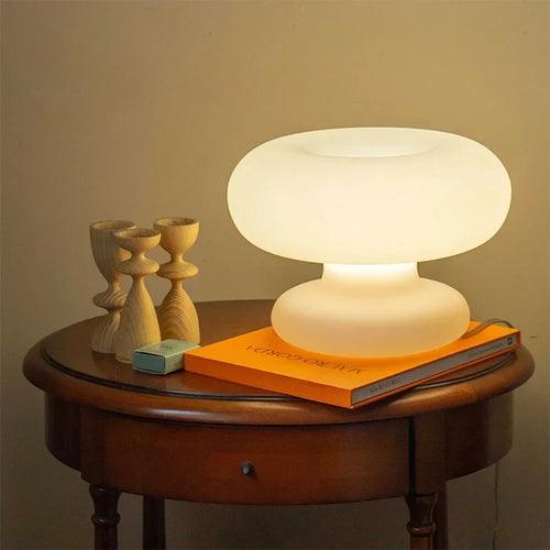 lampe de chevet circulaire design tendance en verre pour décoration - vue 2 sur 6
