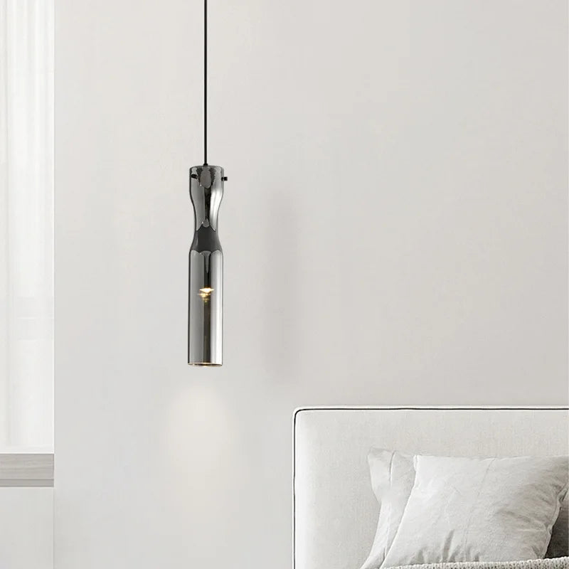 suspension moderne à led en verre pour intérieur réglable - vue 3 sur 7