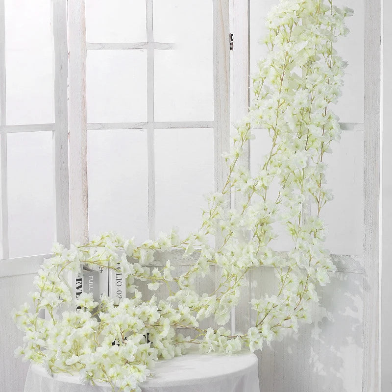 guirlande de fleurs artificielles pour décoration de mariage et intérieur - vue 9 sur 17