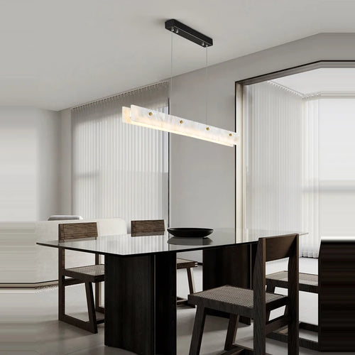 lustre en marbre acier inoxydable à led dimmable pour éclairage intérieur - vue 5 sur 10