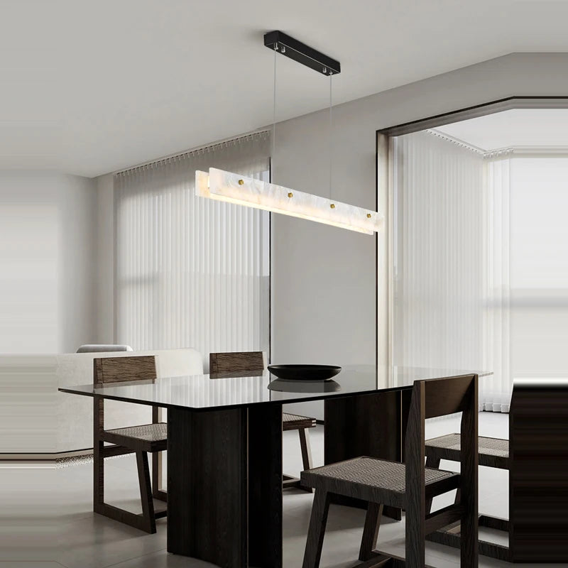 lustre en marbre acier inoxydable à led dimmable pour éclairage intérieur - vue 5 sur 10