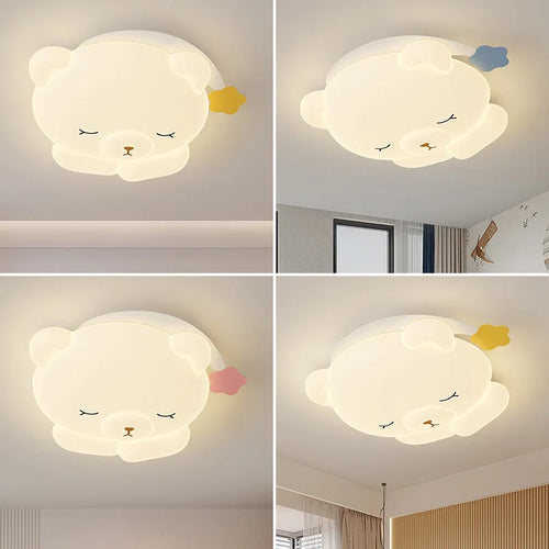 Mignon bonnet de nuit ours lampe chambre d'enfants plafonniers romantique chaud chambre de bébé garçon fille chambre plafonniers dessin animé chambre décor - vue 6 sur 9