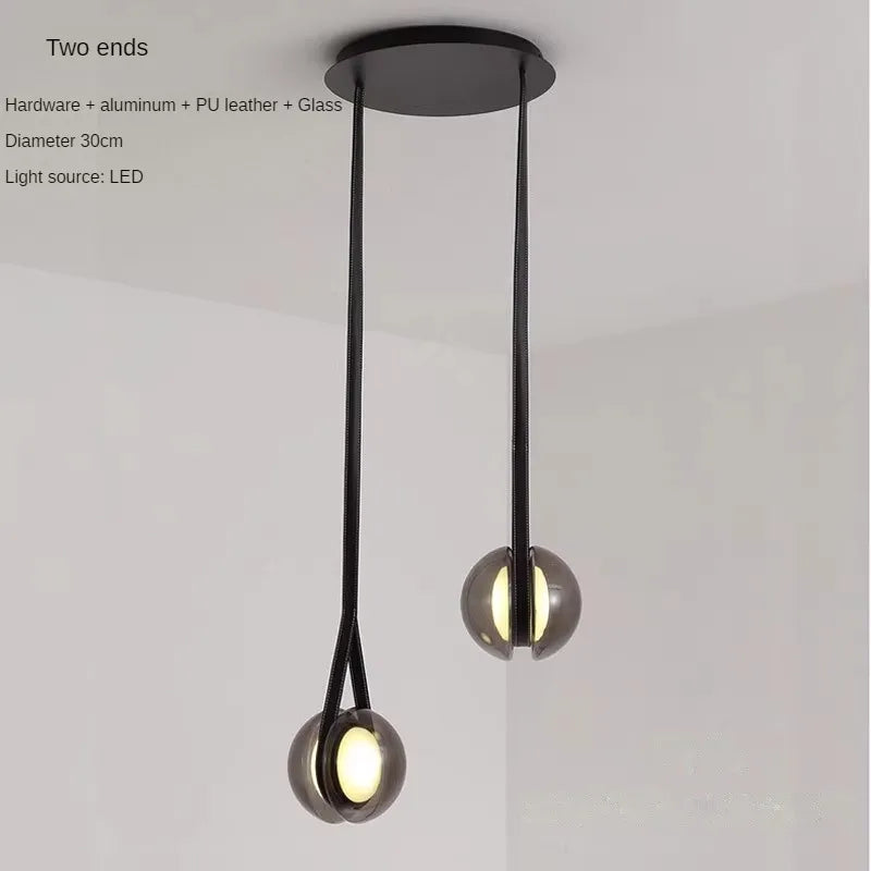 lustre créatif yoyo design nordique en verre pour décoration moderne - vue 8 sur 9