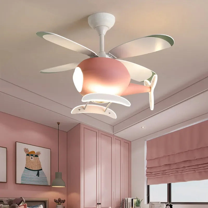 plafonnier hélicoptère ventilateur led pour chambre enfant - vue 3 sur 12