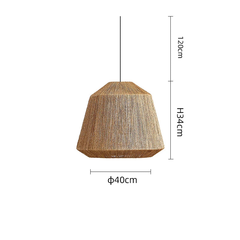 Suspension LOFT japonais rétro en bois bambou design - vue 21 sur 24