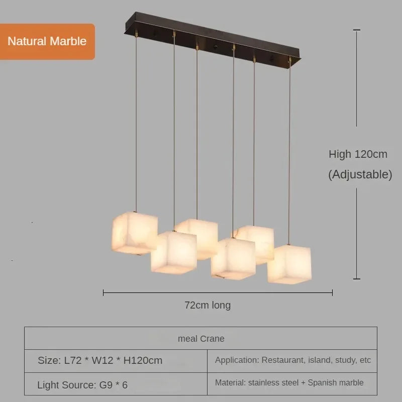 lustre en marbre espagnol style chinois minimaliste pour intérieur élégant - vue 11 sur 15