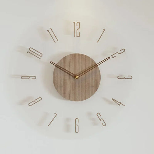 montre murale luxe en bois design moderne silencieuse quartz créative - vue 7 sur 11