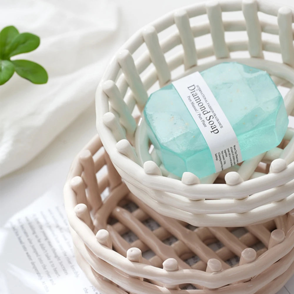 panier de rangement tissé en céramique pour décor et usages variés - vue 6 sur 8
