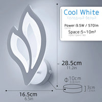 applique murale led moderne en forme de feuille pour éclairage intérieur