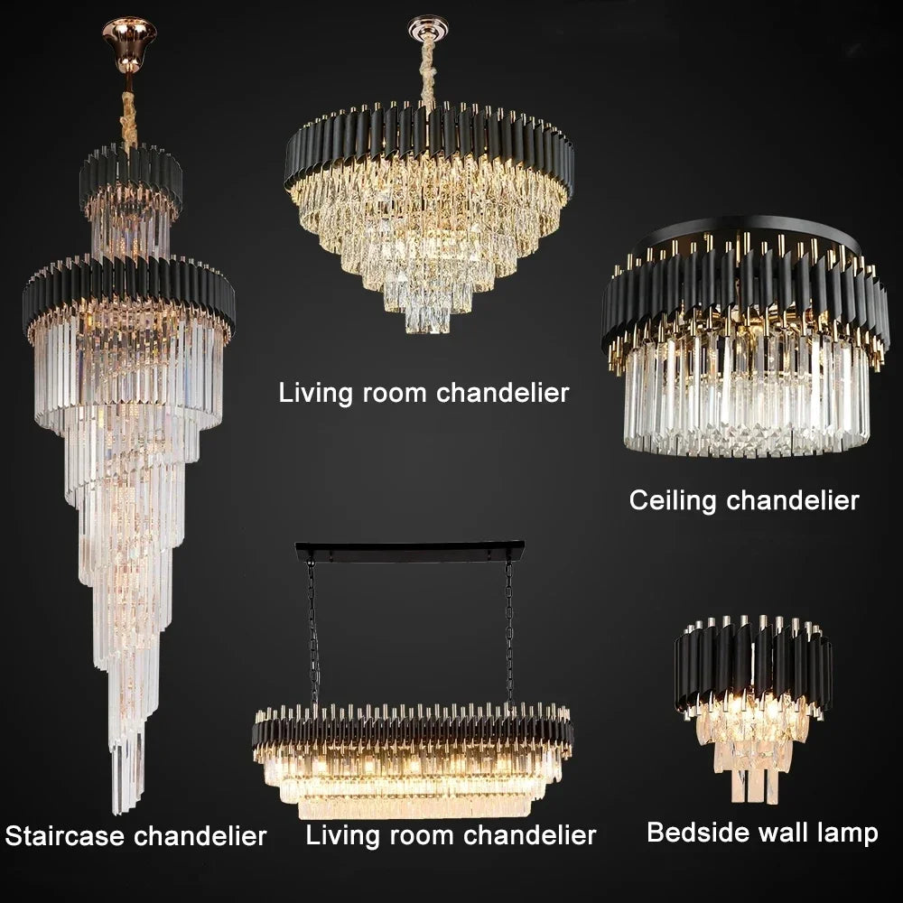 plafonnier led suspendu en cristal design nordique décoratif - vue 6 sur 12