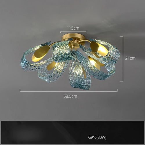 lustre art déco en cuivre pour un éclairage élégant - vue 8 sur 20