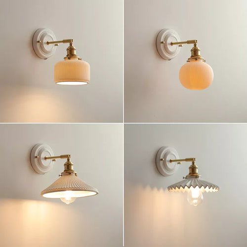 Applique LED nordique japonaise cuivre blanc - vue 3 sur 23