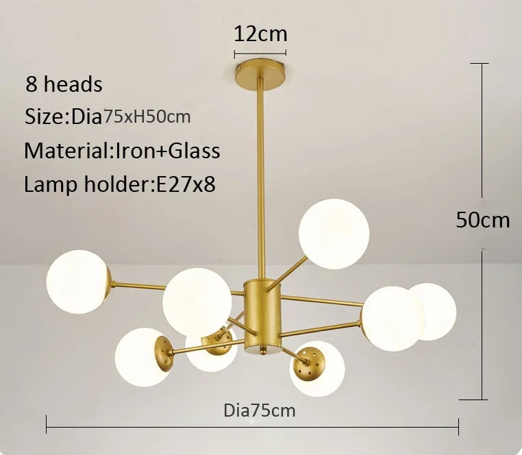 lustre moderne en verre pour intérieur lumineux - vue 8 sur 13