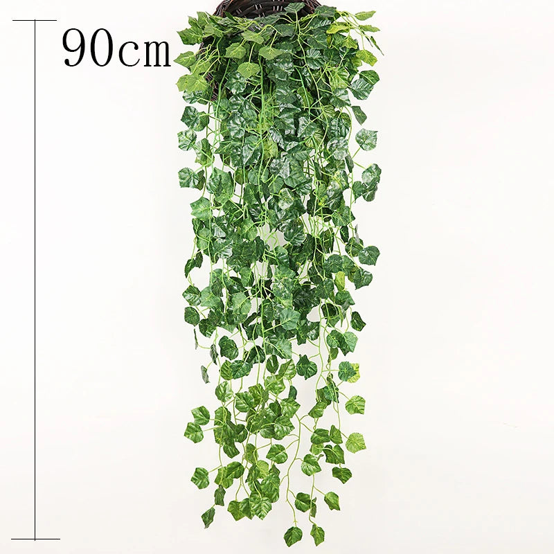 plantes artificielles en rotin à suspendre pour décoration intérieure et extérieure - vue 10 sur 29